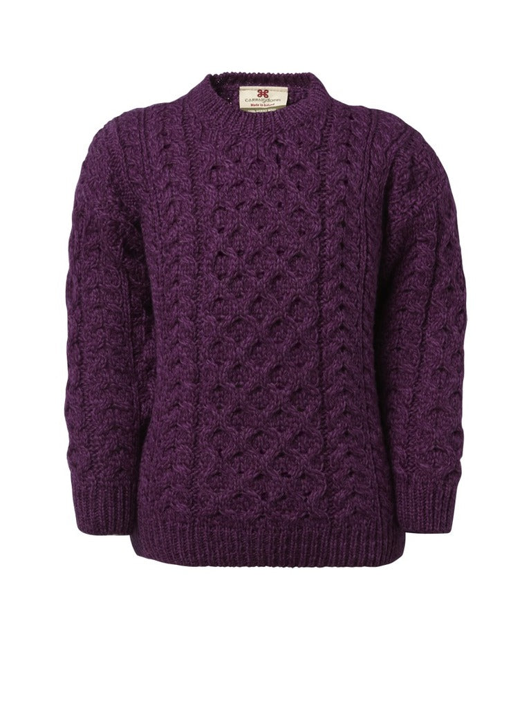Carraig Donn Kids Aran Sweater, 3-8 år, Super blød Merino, Style A761-279. Listepris 499,- Nu 349,-