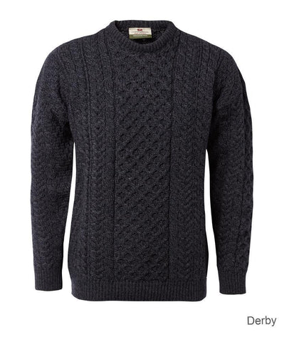 Carraig Donn "Aran Traditional" Design Sweater, Dame/Herre, Merino
