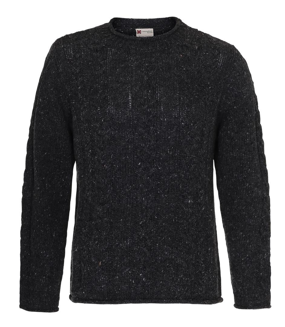 Roll Neck Cable Crew Carraig Donn Sweater Charcoal
