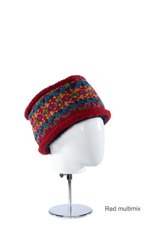 Kilkenny "Sara" Ladies Hat, Håndstrikket uld. Red Multimix. Normalpris 399,- NU 189,-