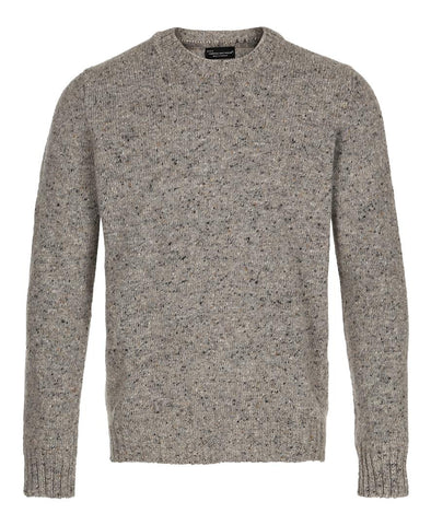 Herre Hawick Knitwear 70% Merino 30% Mohair Sweater Silver